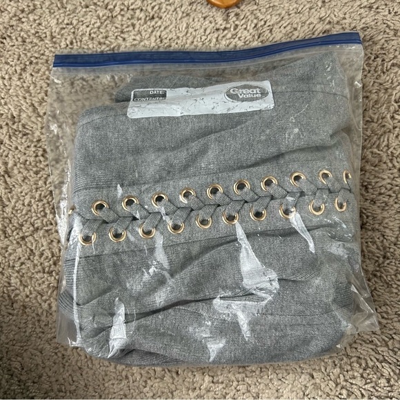 Hera Collection Grey Ribbed Body-con High Neck Y2K 90s Knit Stretchy Dress S - Picture 9 of 9